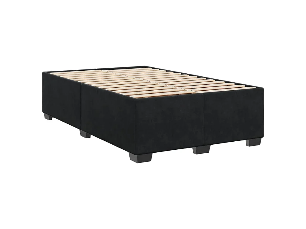 Boxspring met matras fluweel zwart 120x200 cm