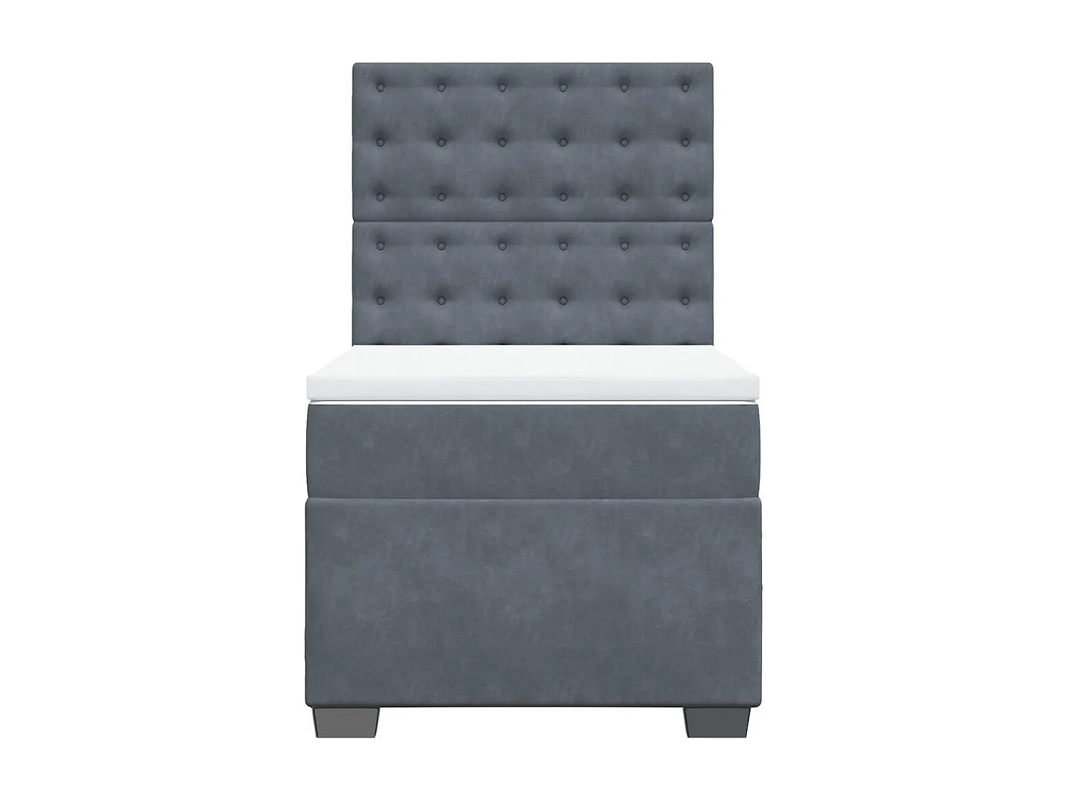 Boxspring met matras fluweel donkergrijs 80x200 cm