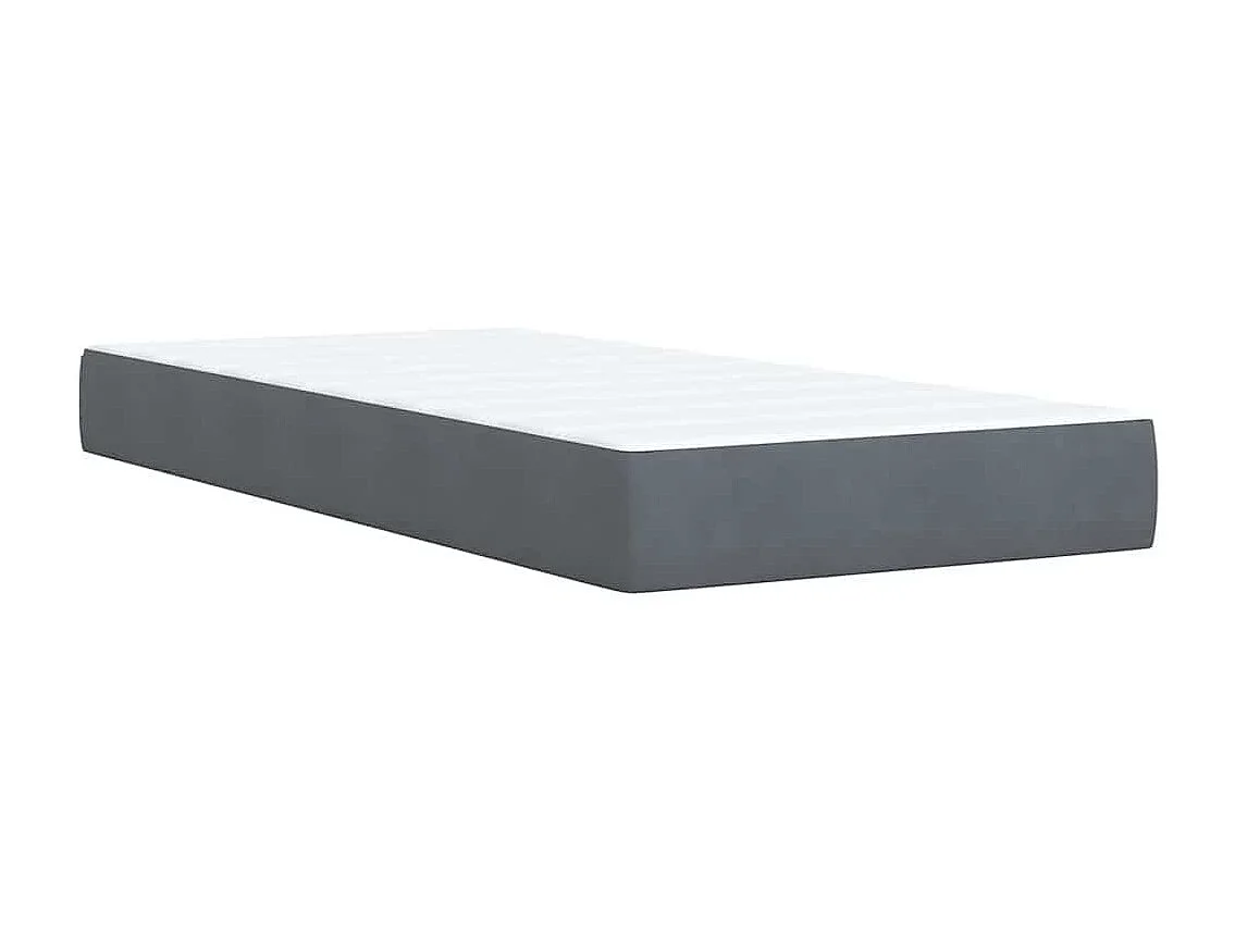 Cama com molas/colchão 80x200 cm veludo cinza-escuro