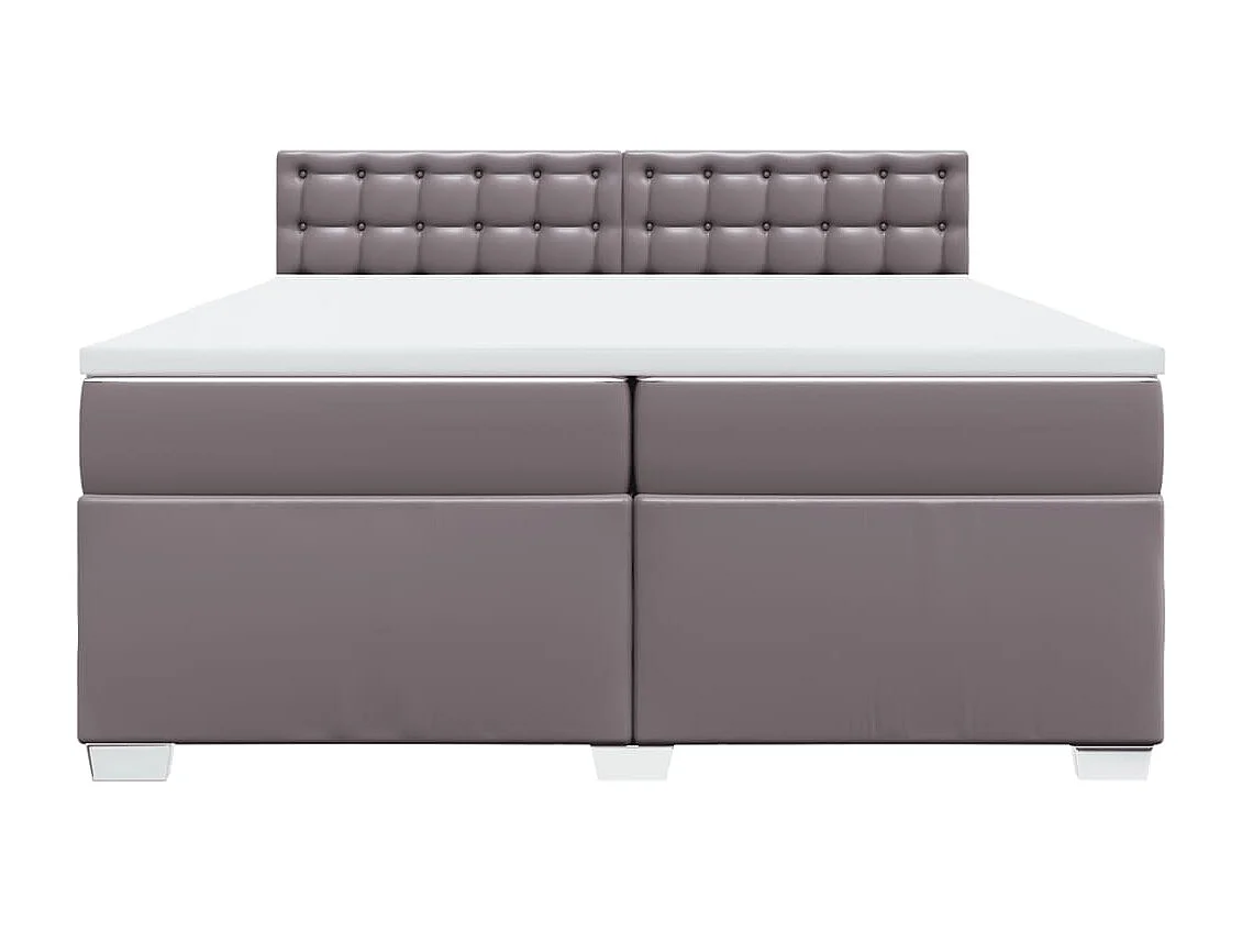 Boxspringbett mit Matratze Grau 200x200 cm Kunstleder