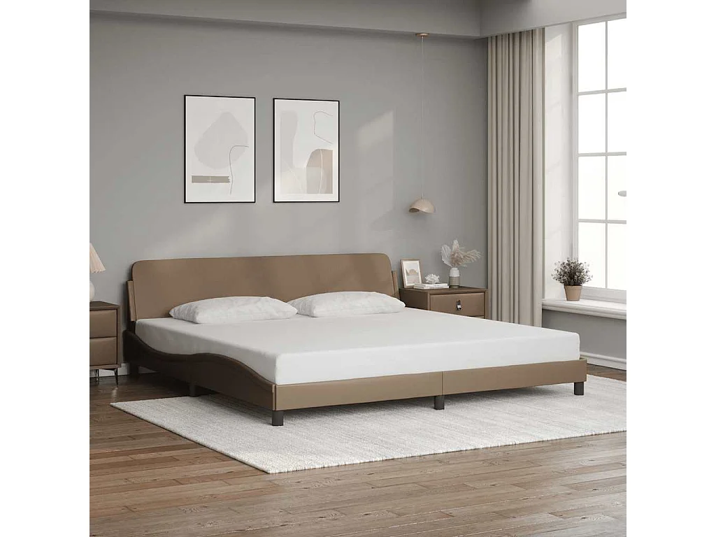 Cadre de lit Dover cappuccino 200x200 cm similicuir