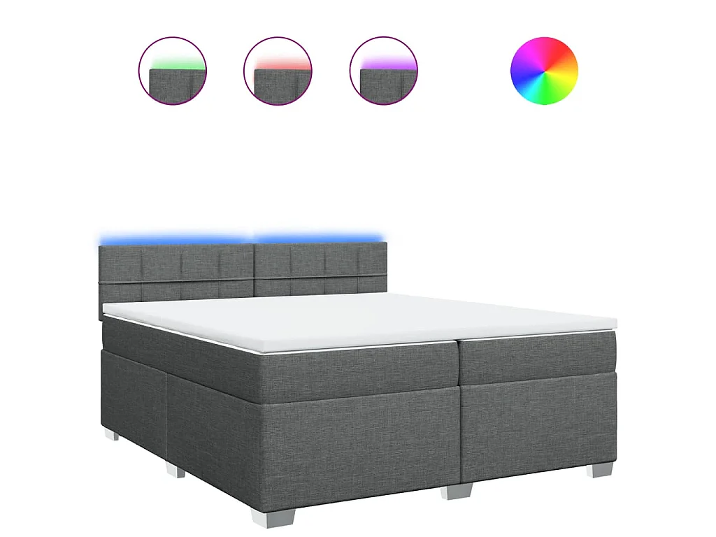 Boxspringbett mit Matratze Dunkelgrau 200x200 cm Stoff