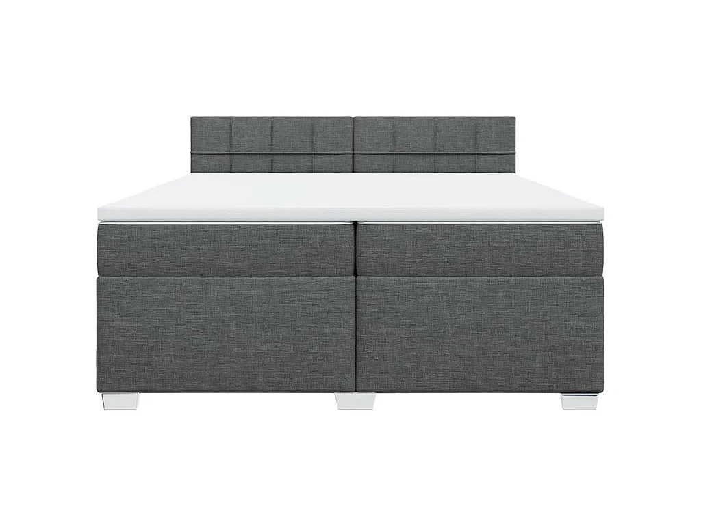 Boxspringbett mit Matratze Dunkelgrau 200x200 cm Stoff