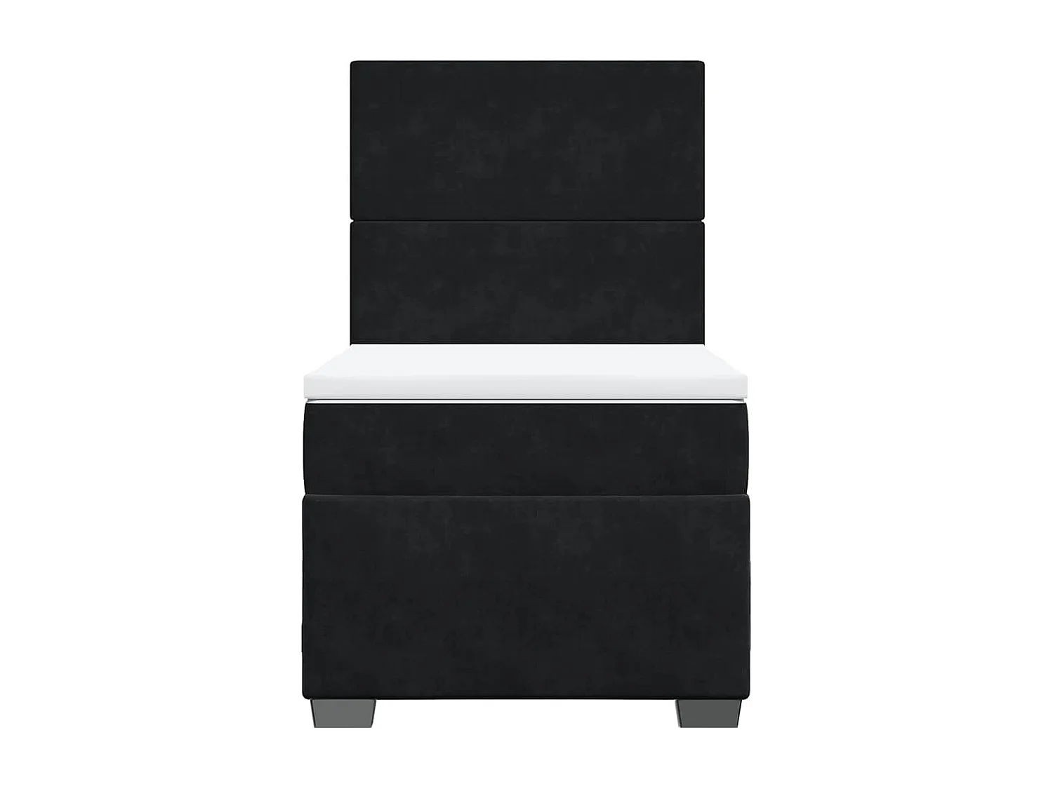 Giroletto a Molle con Materasso Nero 90x190 cm in Velluto