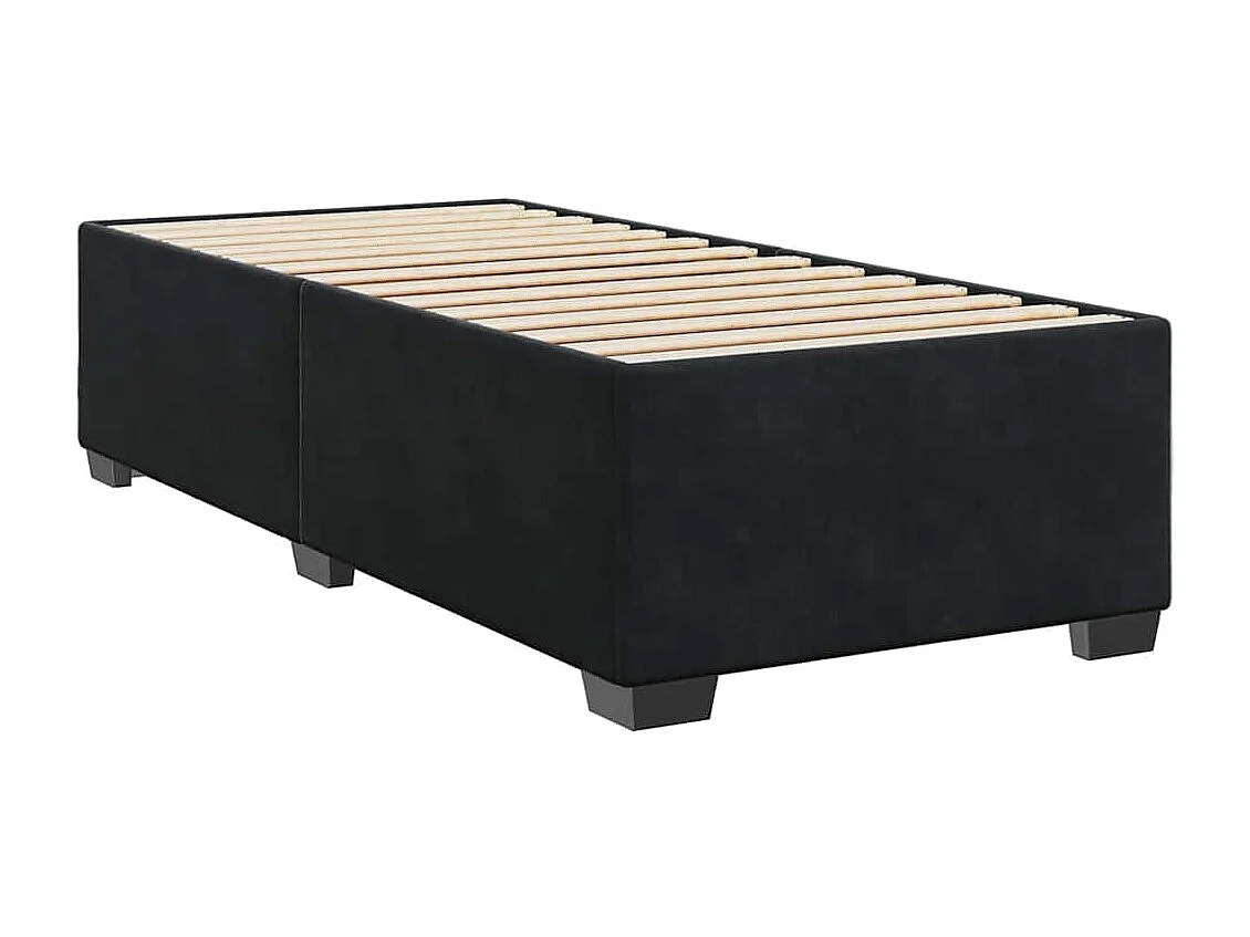 Giroletto a Molle con Materasso Nero 90x190 cm in Velluto