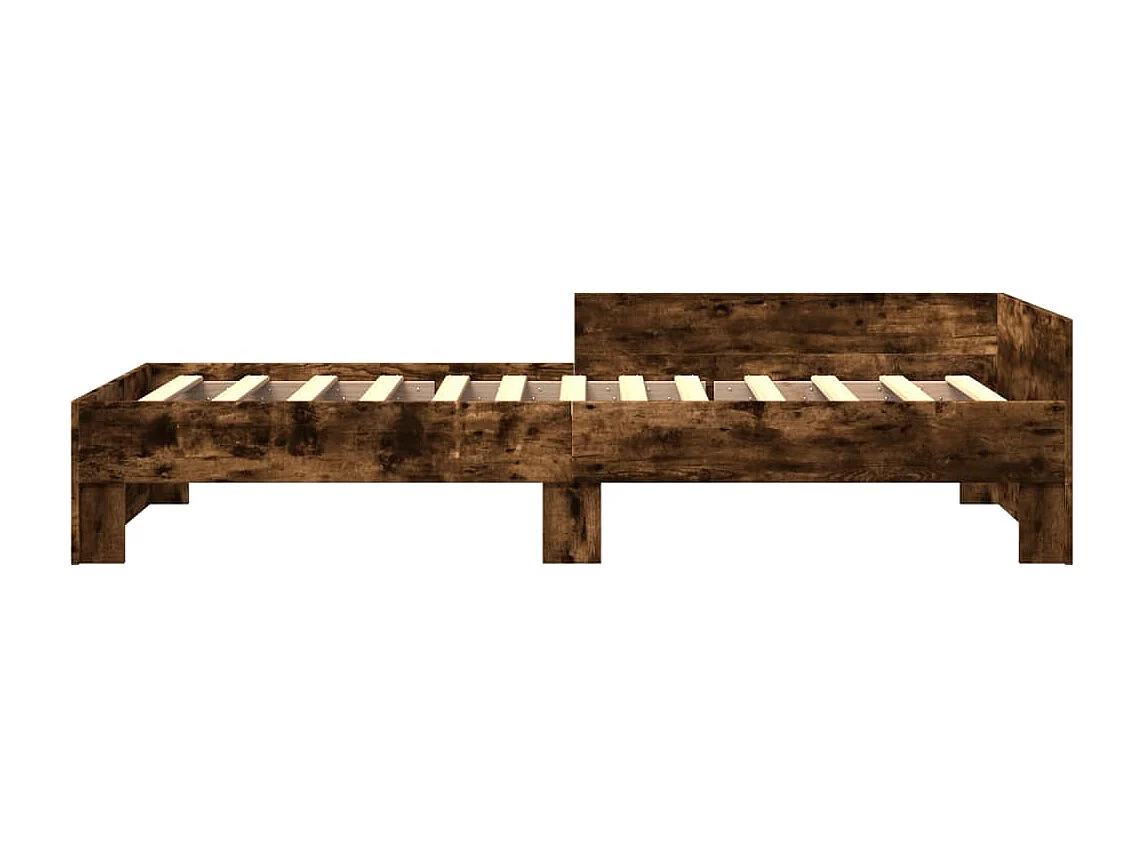 Bettgestell ohne Matratze Räuchereiche 100x200 cm Holzwerkstoff