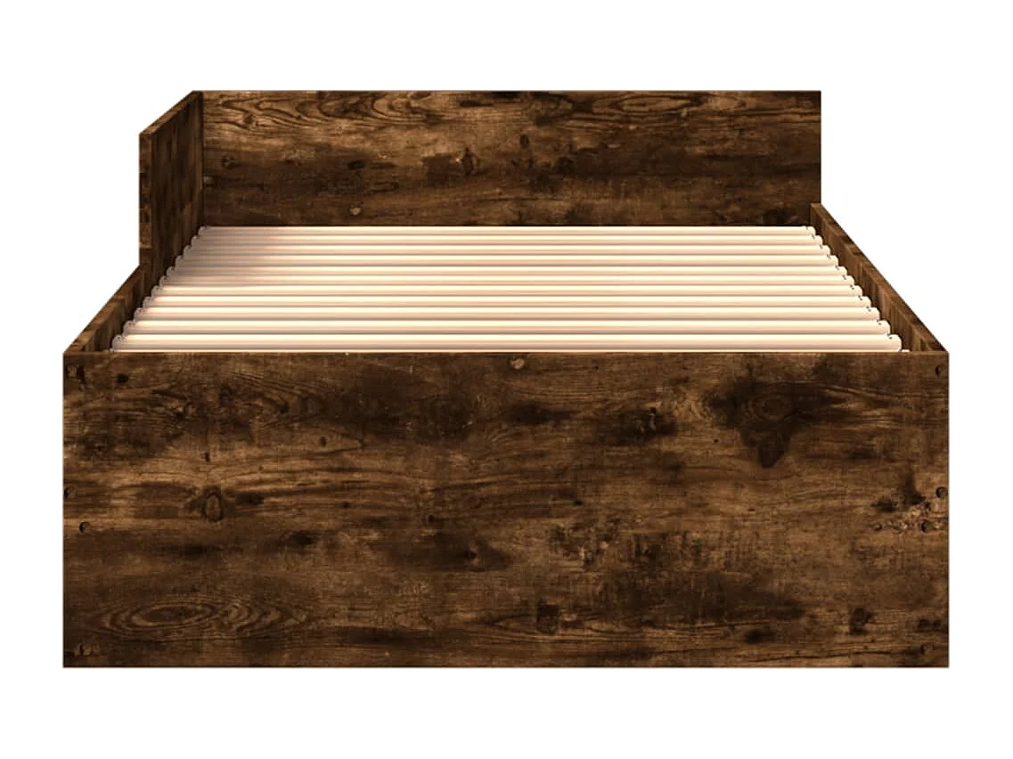 Bettgestell ohne Matratze Räuchereiche 100x200 cm Holzwerkstoff