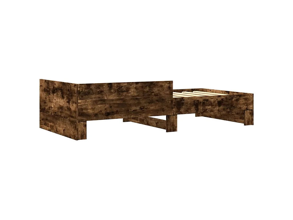Bettgestell ohne Matratze Räuchereiche 100x200 cm Holzwerkstoff