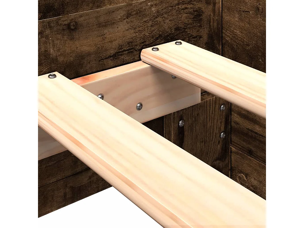 Bettgestell ohne Matratze Räuchereiche 100x200 cm Holzwerkstoff