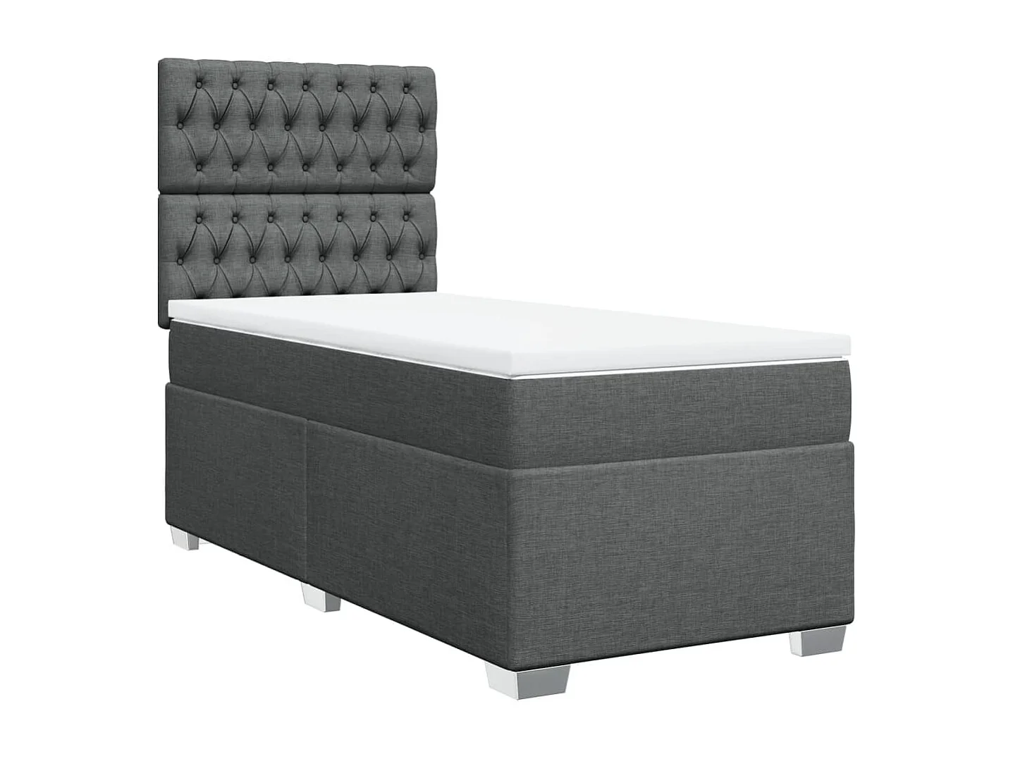 Giroletto a Molle con Materasso Grigio Scuro 90x190 cm Tessuto