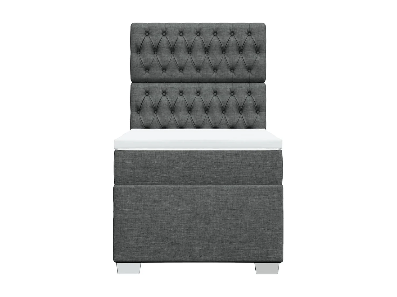 Giroletto a Molle con Materasso Grigio Scuro 90x190 cm Tessuto