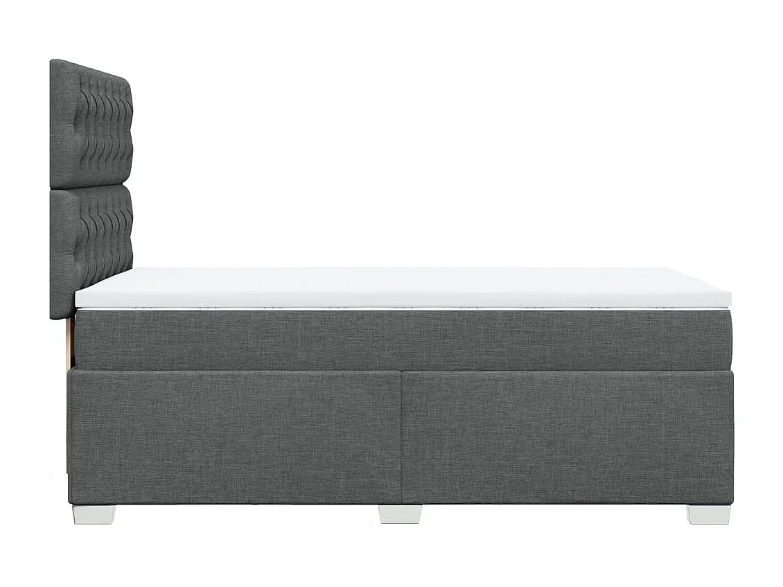 Giroletto a Molle con Materasso Grigio Scuro 90x190 cm Tessuto