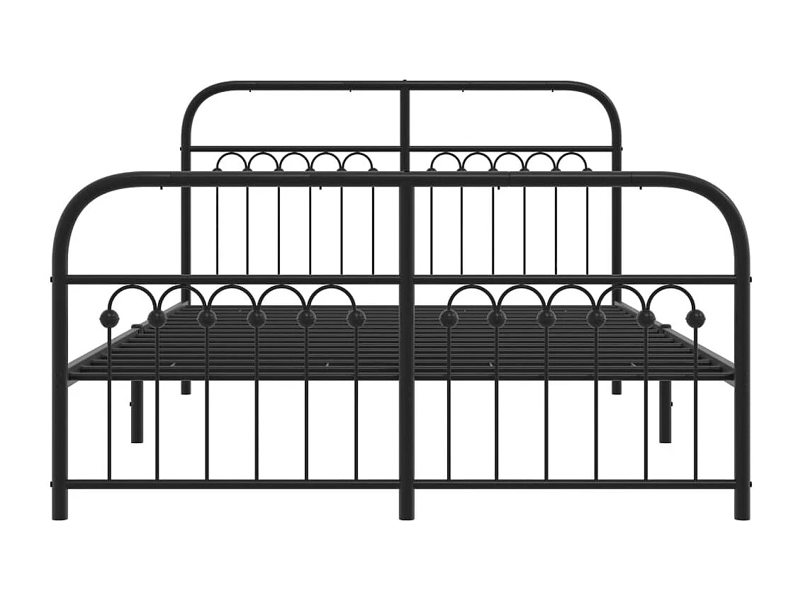 Bedframe met hoofd- en voeteneinde metaal zwart 140x190 cm