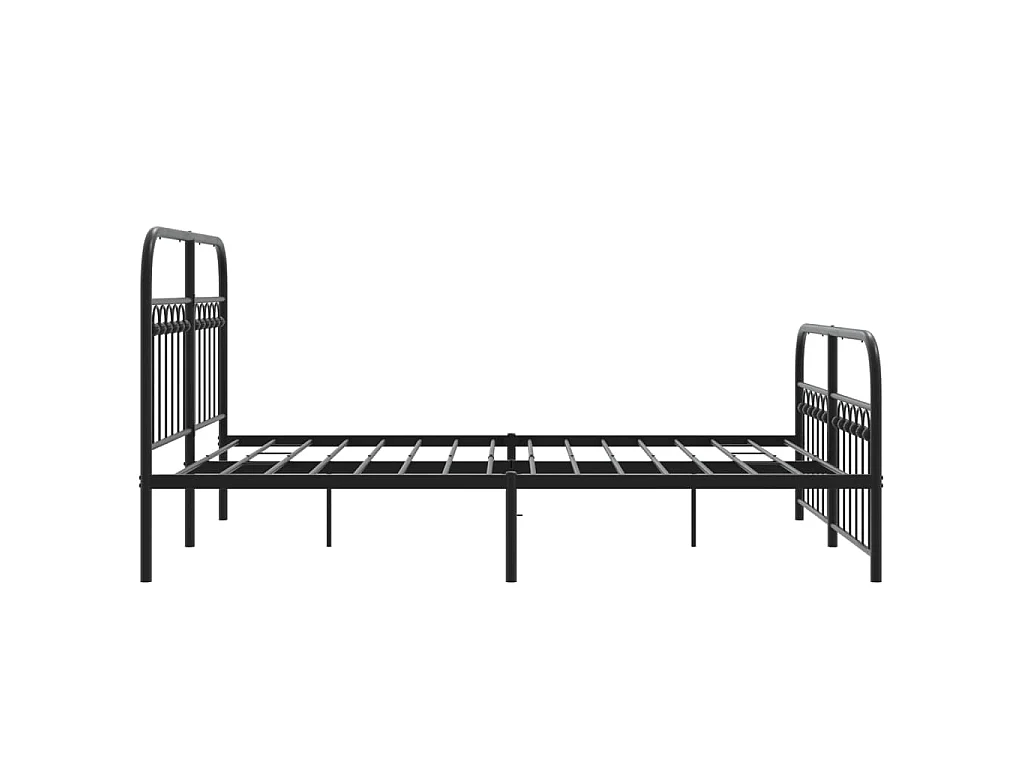 Estrutura de cama com cabeceira e pés 140x190 cm metal preto
