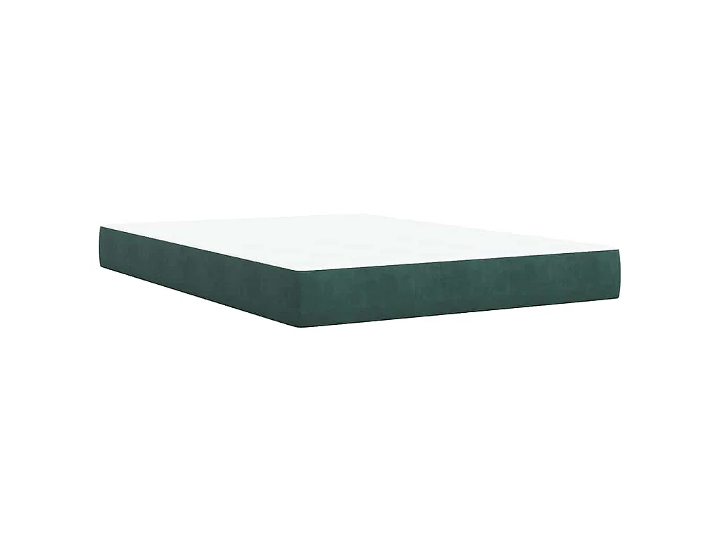Giroletto a Molle con Materasso Verde Scuro 160x200 cm Velluto
