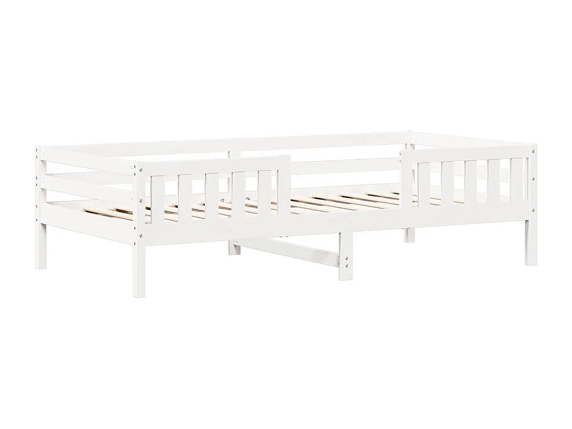 Cadre de lit avec toit sans matelas blanc 75x190 cm