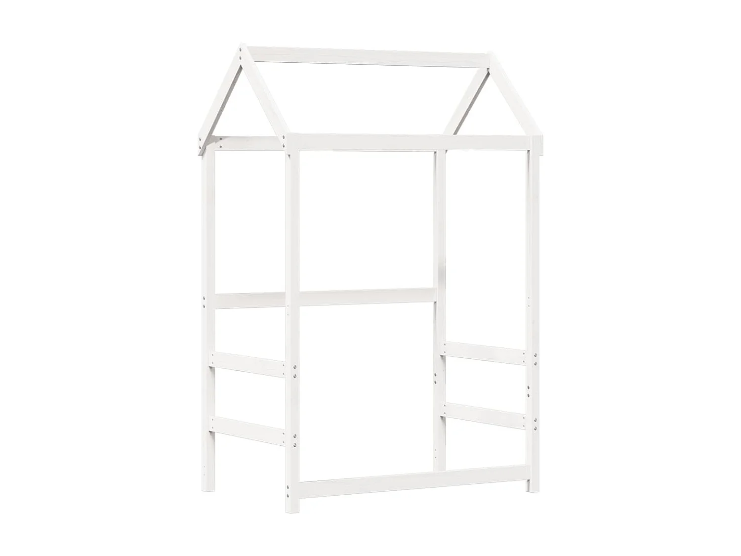 Cadre de lit avec toit sans matelas blanc 75x190 cm