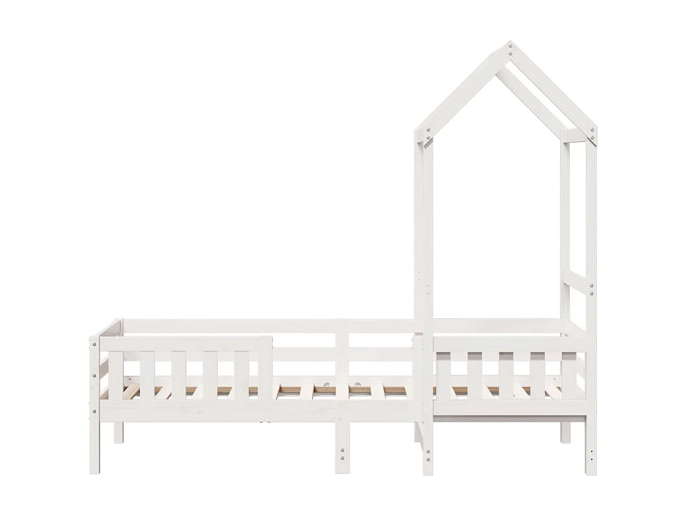 Cadre de lit avec toit sans matelas blanc 75x190 cm