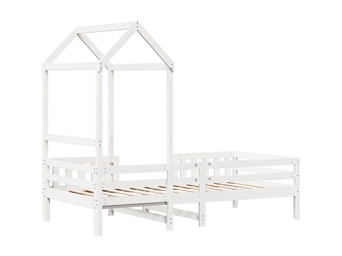 Cadre de lit avec toit sans matelas blanc 75x190 cm