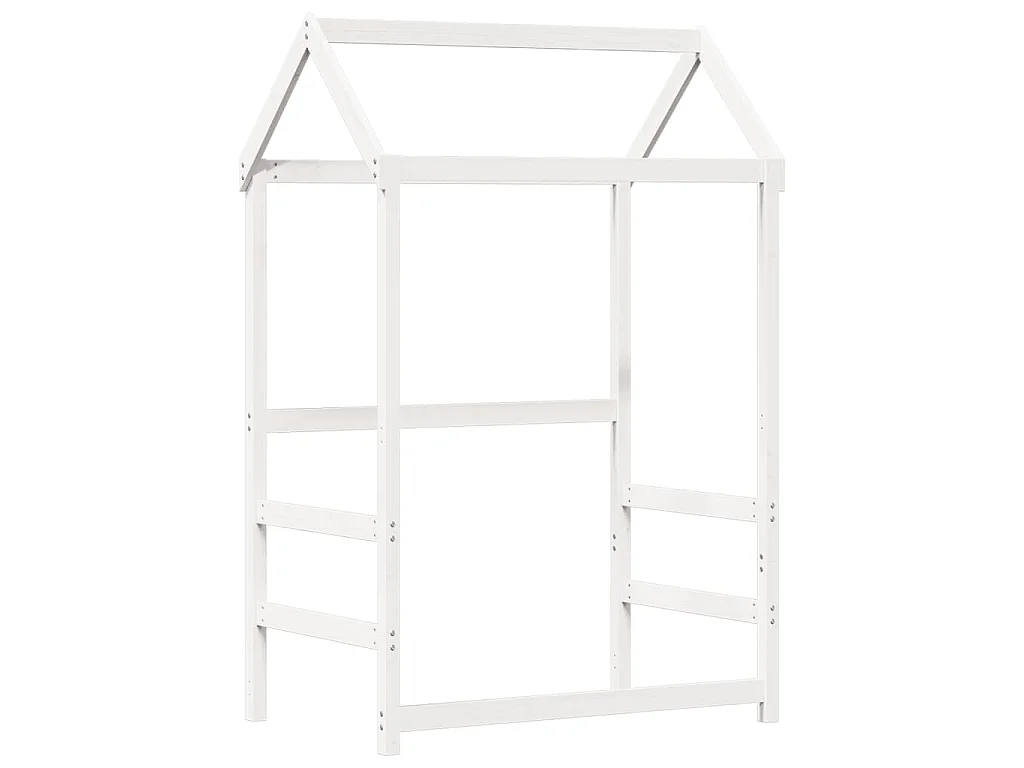 Cadre de lit avec toit sans matelas blanc 75x190 cm