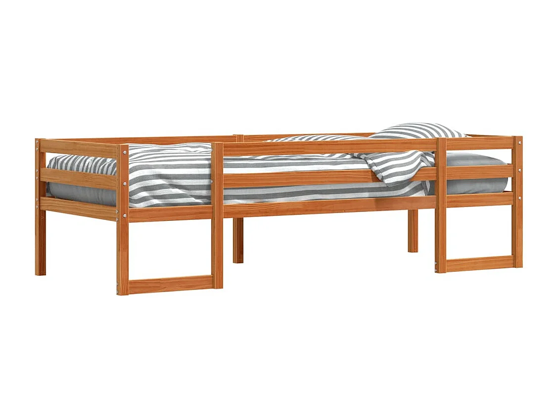 Cadre de lit pour enfants sans matelas cire marron 80x200 cm