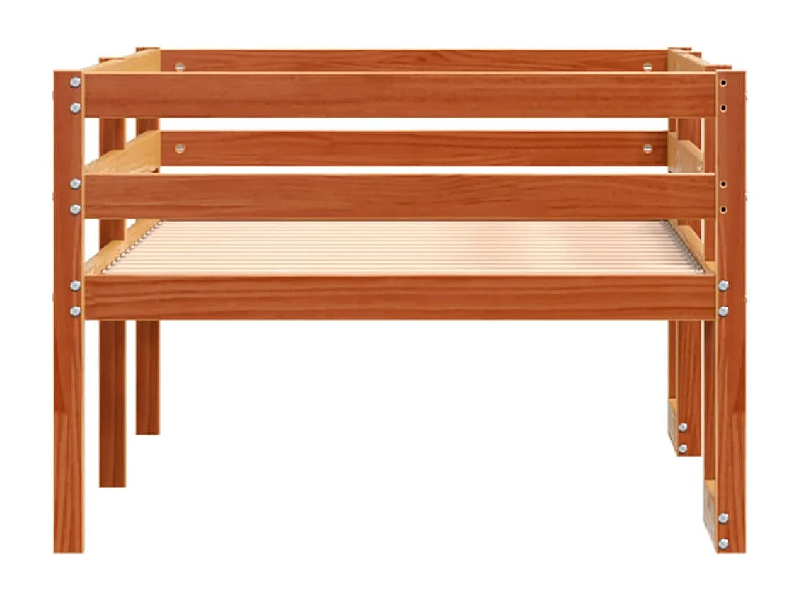 Cadre de lit pour enfants sans matelas cire marron 80x200 cm