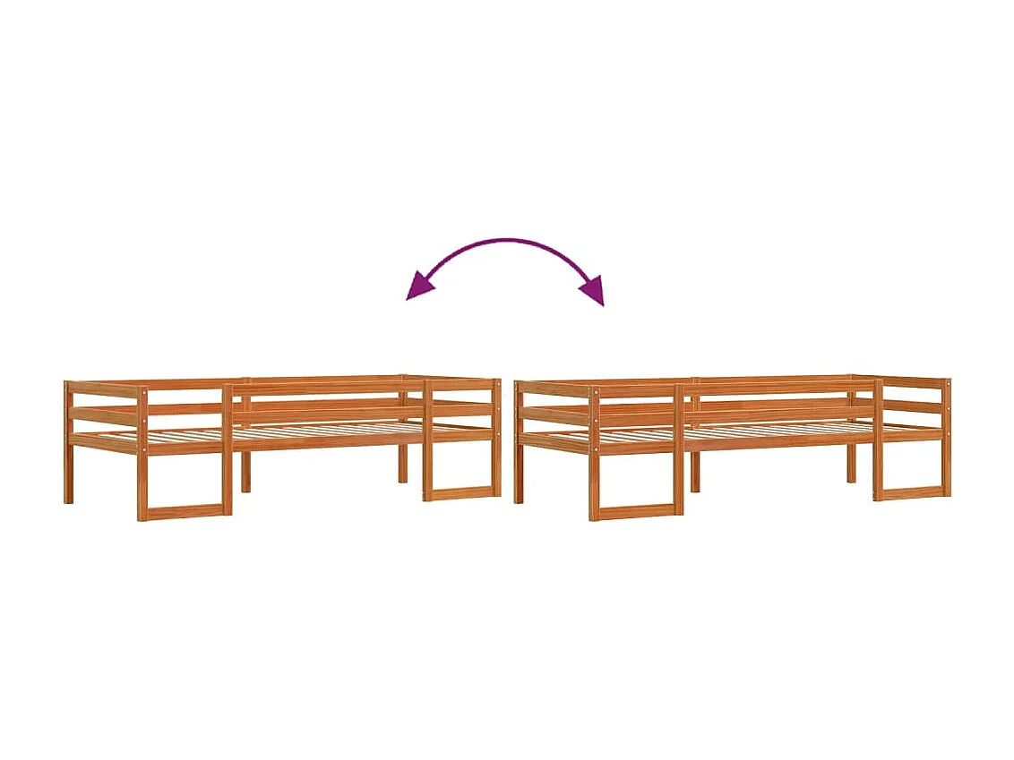 Cadre de lit pour enfants sans matelas cire marron 80x200 cm