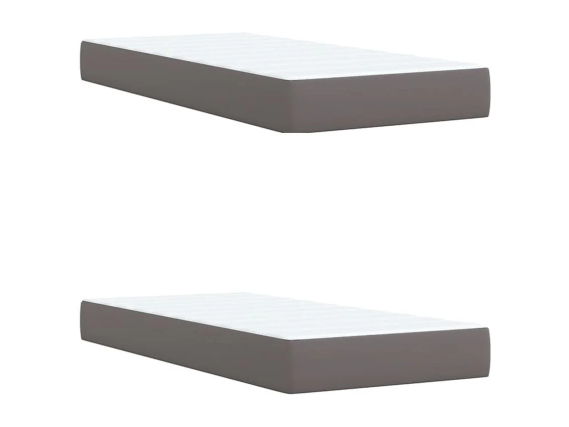 Sommier à lattes de lit avec matelas Gris 200x200 cm Similicuir