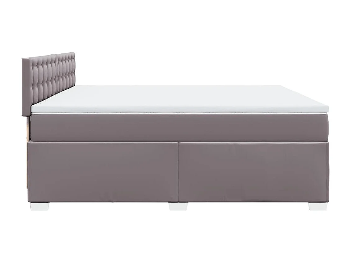 Boxspringbett mit Matratze Grau 200x200 cm Kunstleder