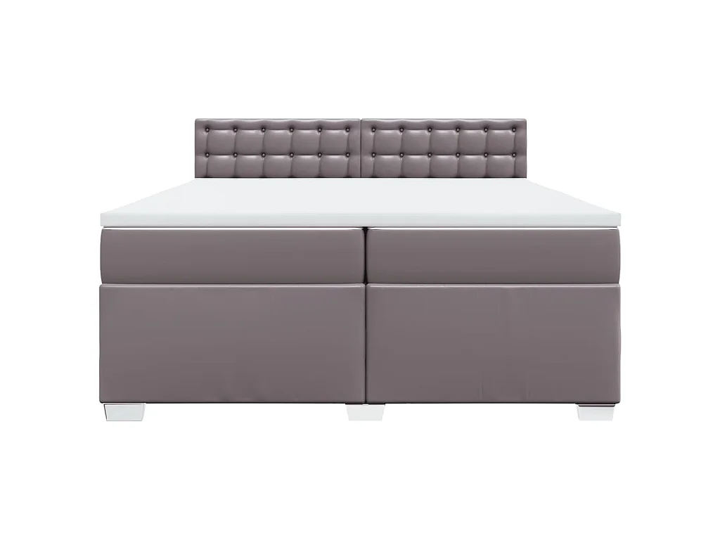 Sommier à lattes de lit avec matelas Gris 200x200 cm Similicuir