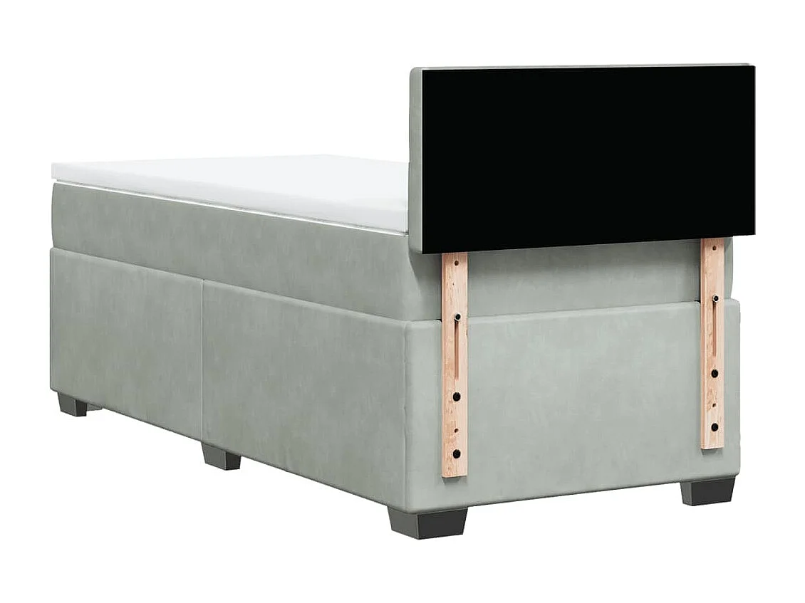 Boxspringbett mit Matratze Hellgrau 90x200 cm Samt