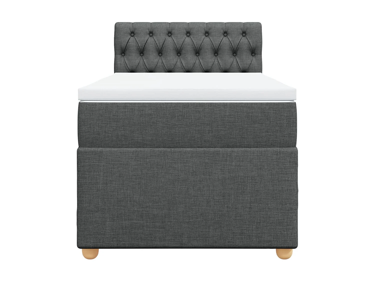 Sommier à lattes de lit et matelas Gris foncé 90x190 cm Tissu