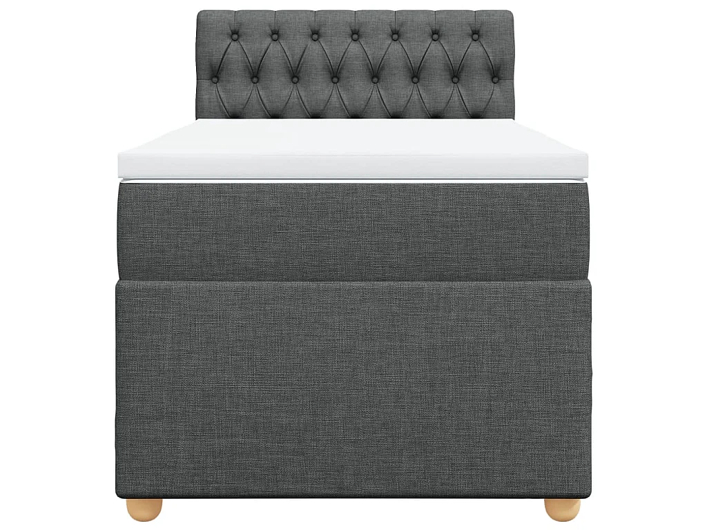 Giroletto a Molle con Materasso Grigio Scuro 90x190 cm Tessuto