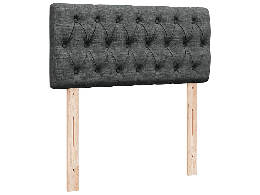 Giroletto a Molle con Materasso Grigio Scuro 90x190 cm Tessuto