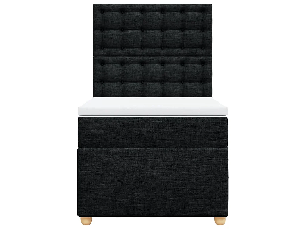 Cama box spring con colchón tela negro 100x200 cm