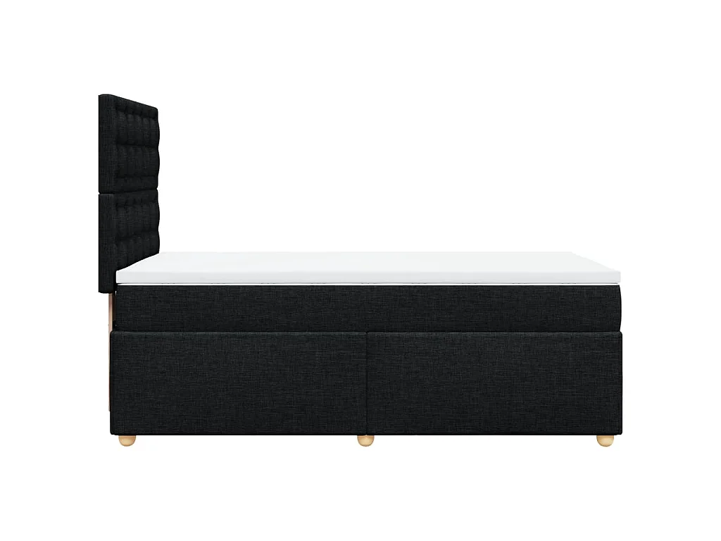 Cama box spring con colchón tela negro 100x200 cm
