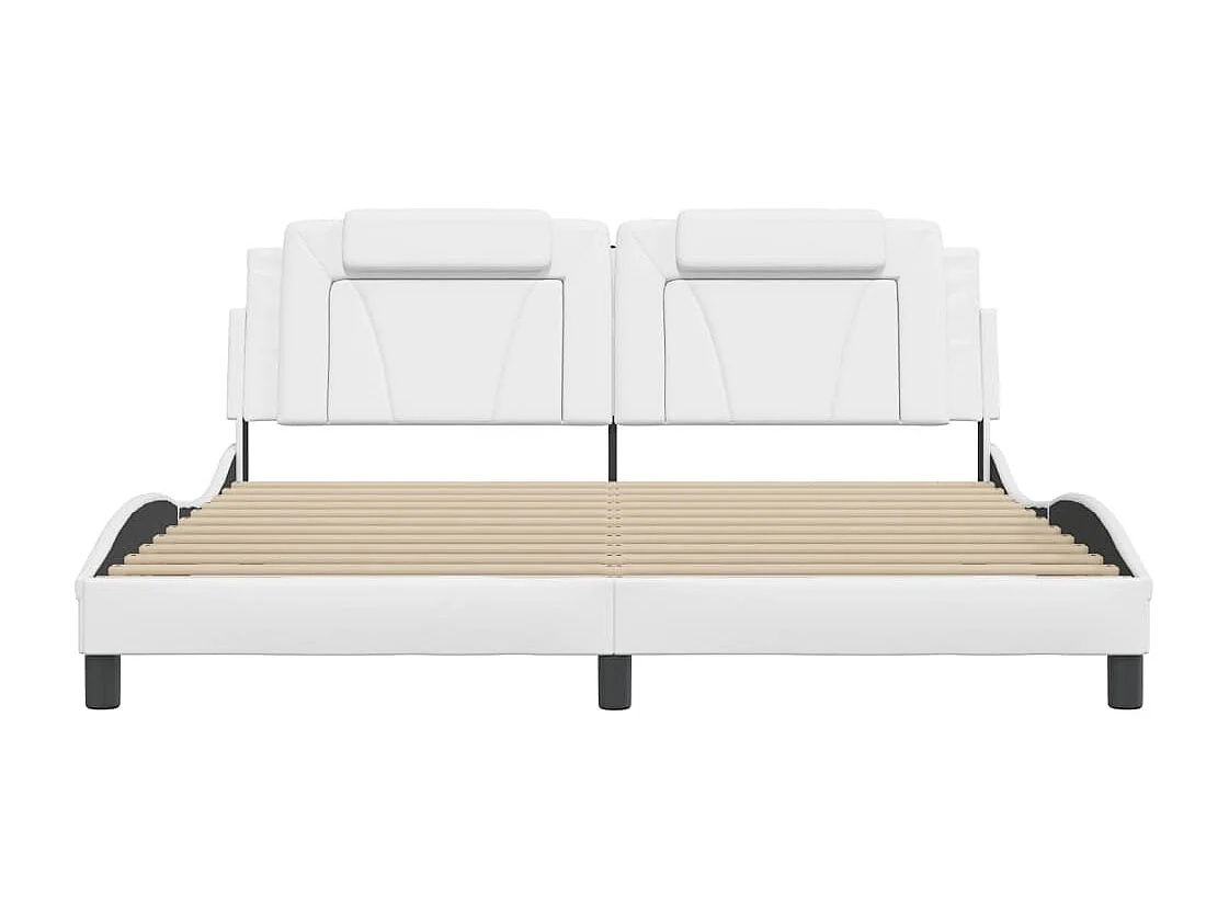 Bedframe "Viana" zonder matras kunstleer wit 180x200 cm