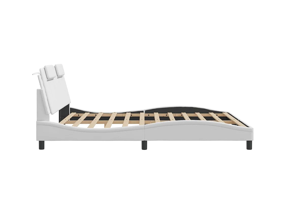 Bedframe "Viana" zonder matras kunstleer wit 180x200 cm