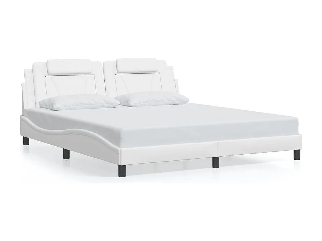 Cadre de lit Viana sans matelas blanc 180x200 cm similicuir