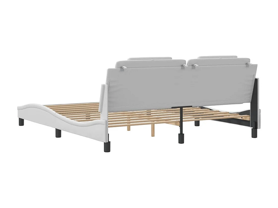 Cadre de lit Viana sans matelas blanc 180x200 cm similicuir