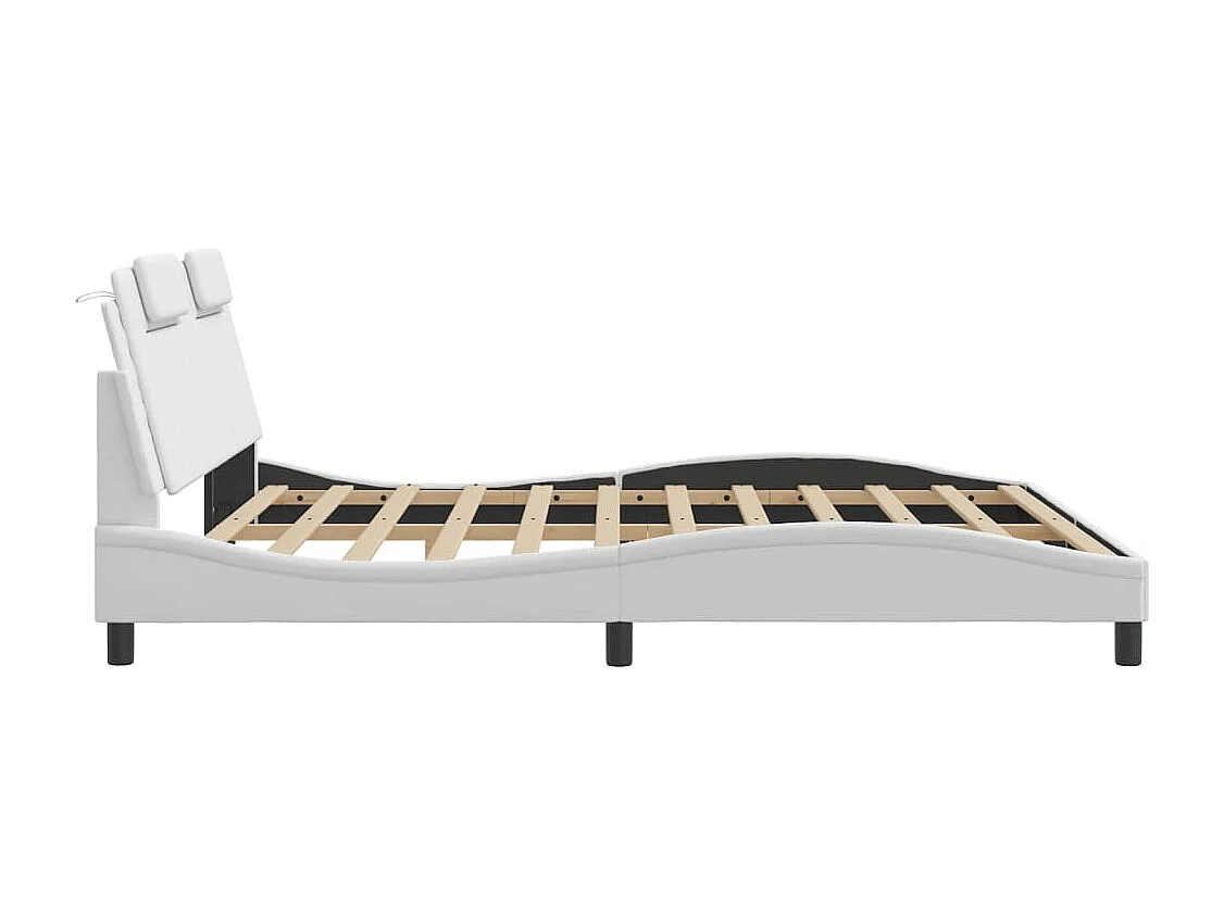 Cadre de lit Viana sans matelas blanc 180x200 cm similicuir