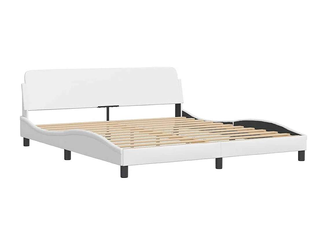 Bedframe "Viana" zonder matras kunstleer wit 180x200 cm