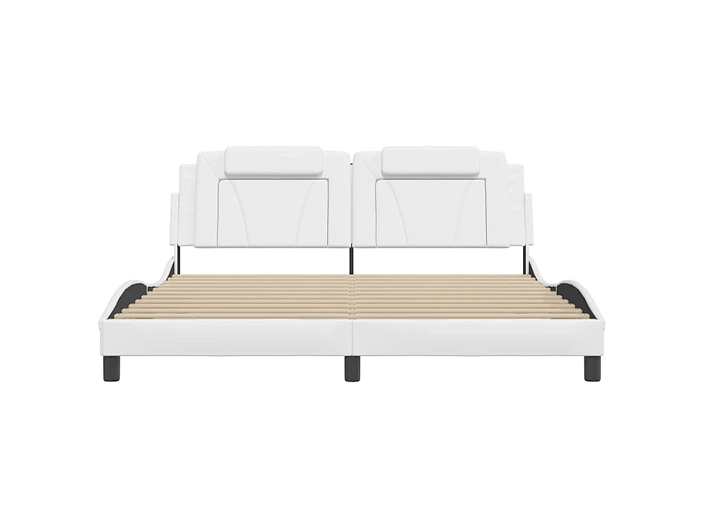 Cadre de lit Viana sans matelas blanc 180x200 cm similicuir
