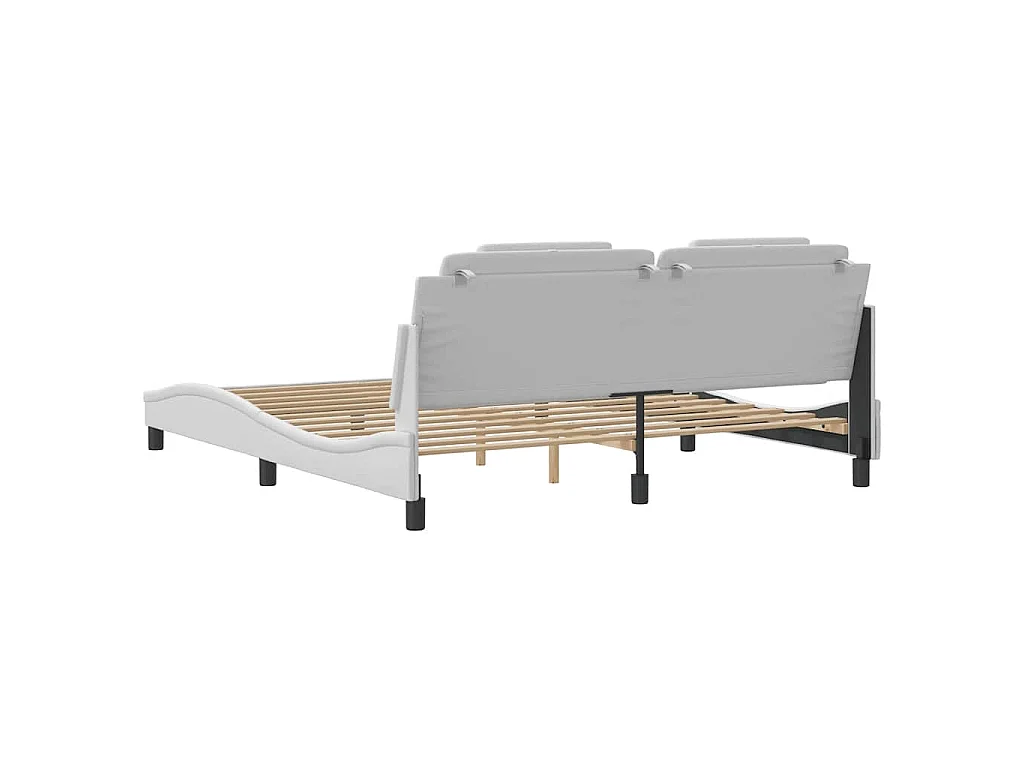 Cadre de lit Viana sans matelas blanc 180x200 cm similicuir
