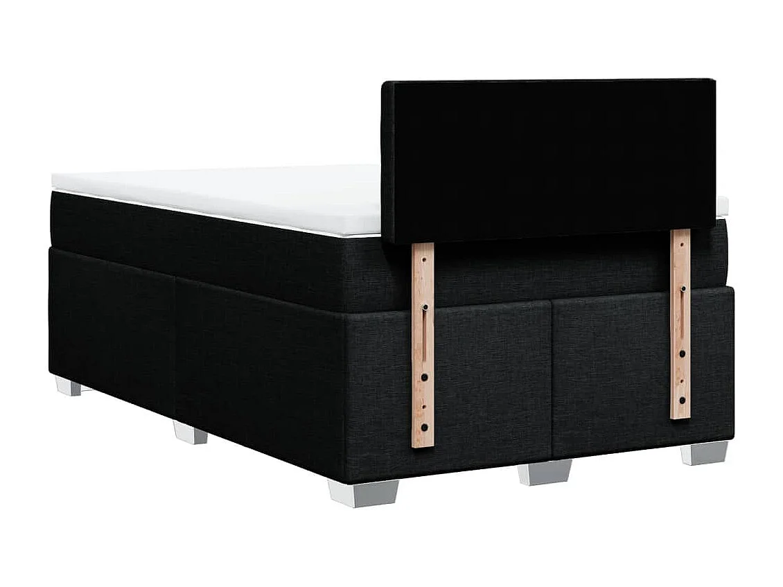 Sommier à lattes de lit avec matelas noir 120x190 cm tissu