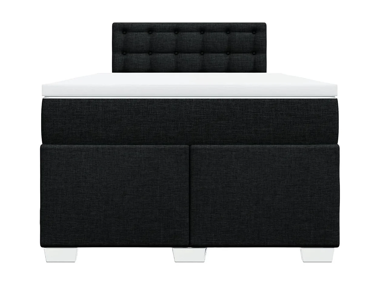 Sommier à lattes de lit avec matelas noir 120x190 cm tissu
