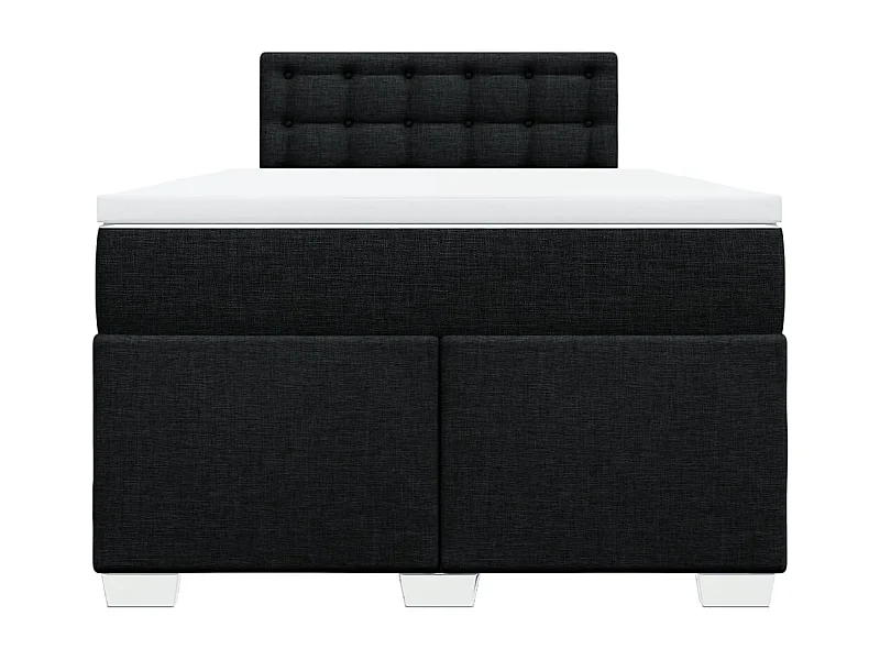 Sommier à lattes de lit avec matelas noir 120x190 cm tissu