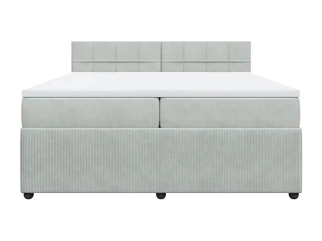 Sommier à lattes de lit et matelas Gris clair 200x200cm Velours