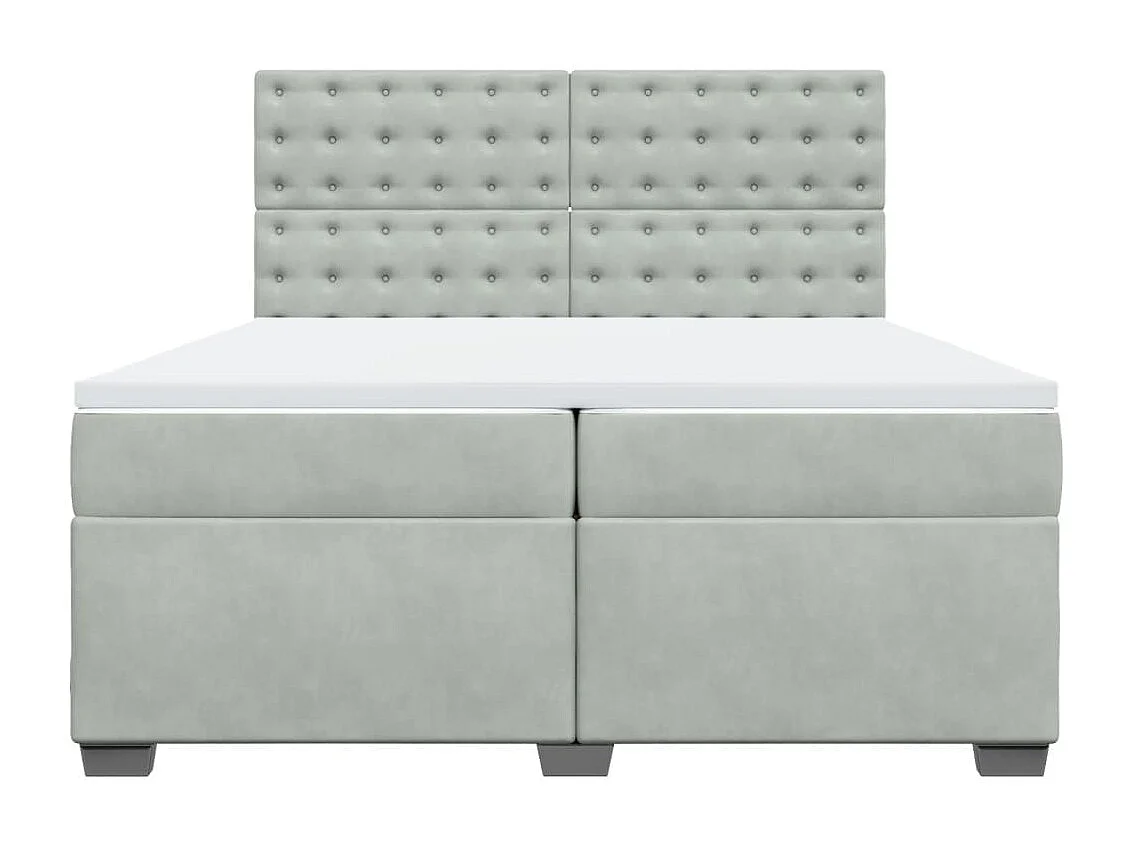 Boxspringbett mit Matratze Hellgrau 200x200 cm Samt