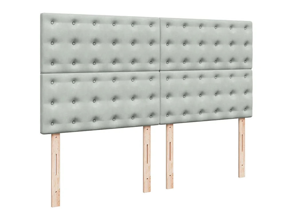 Boxspringbett mit Matratze Hellgrau 200x200 cm Samt
